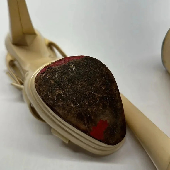 Christian Louboutin Heels High Heel Shoes Leather Open Toe Ankle Strap Cream 35 - Picture 11 of 12